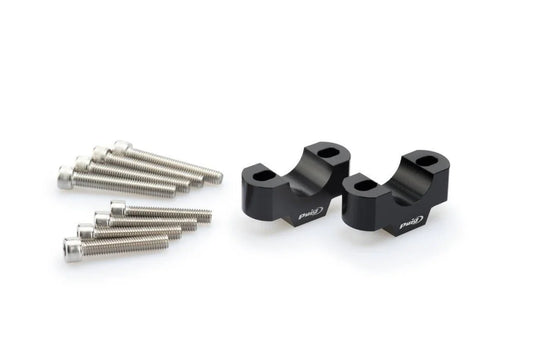 Aprilia Tuareg 660 (2022 - On) Puig Handlebar Risers - 20mm Rise. Black