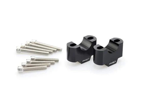 Aprilia Tuareg 660 (2022 - On) Puig Handlebar Risers - 30mm Rise. Black