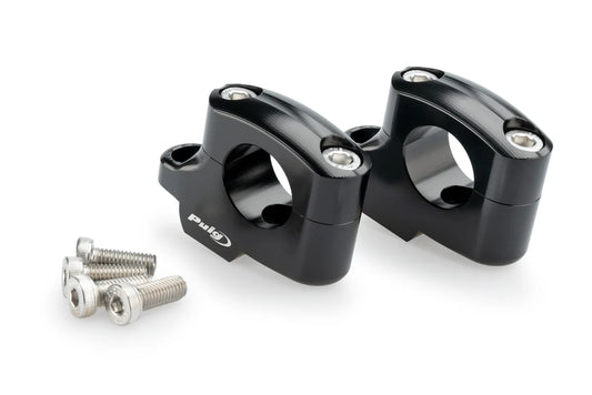BMW R 12 & R 12 nineT (2024- On) Puig Handlebar Risers - 20mm Rise with 16mm Offset. Black