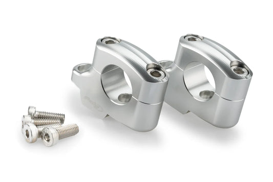 BMW R 12 & R 12 nineT (2024- On) Puig Handlebar Risers - 20mm Rise with 16mm Offset. Silver