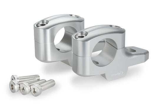 BMW R 1300 GS Models (2023 - On) Puig Handlebar Risers (Silver) 20mm Rise, 16mm Back.