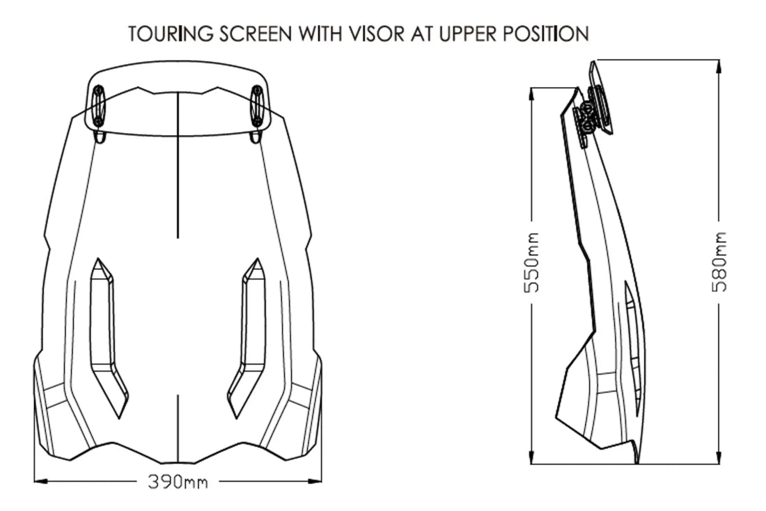 Triumph Tiger 900 2020>2023 Puig Touring Screen With Adjustable Visor (Light Smoke)