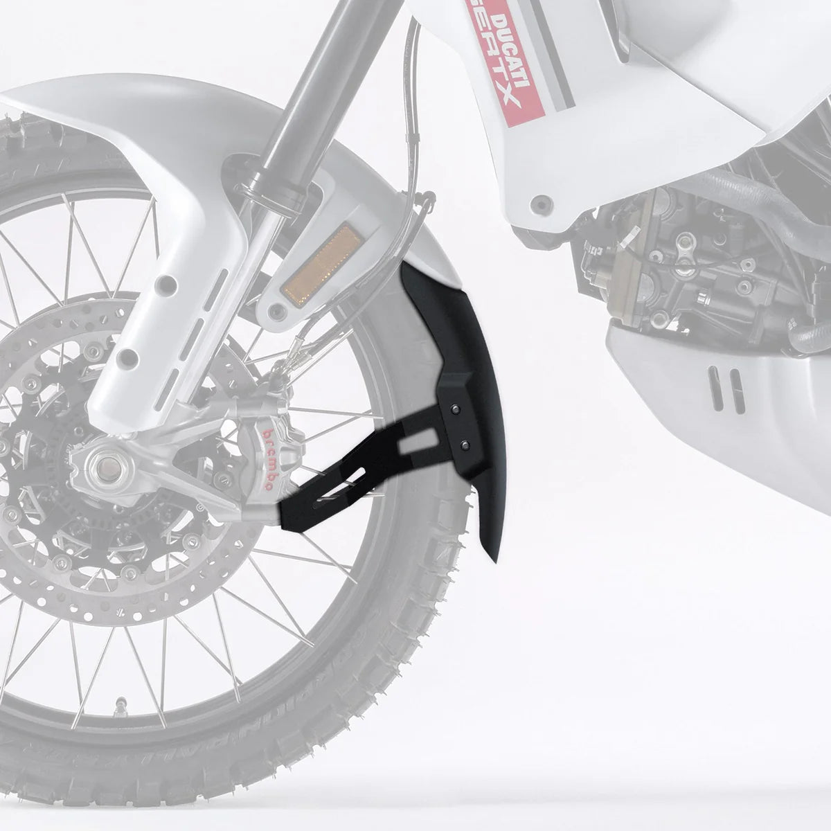 Ducati DesertX V2 Front Fenda Extenda Pyramid plastics Matte Black 2025 onwards