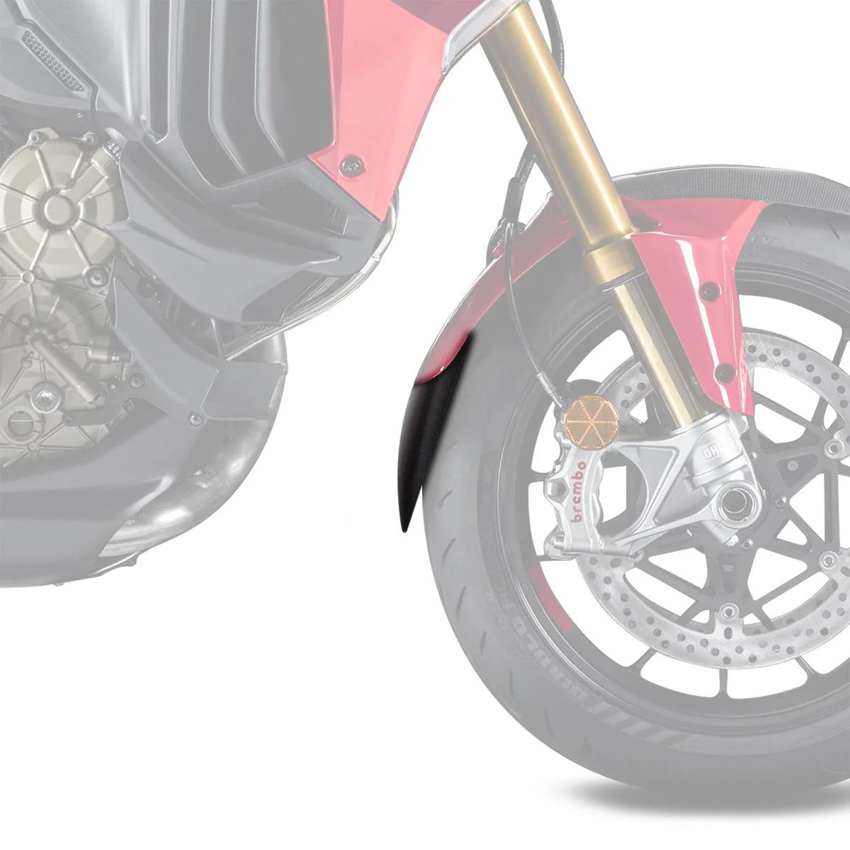 Ducati Multistrada V4 Pikes Peak (2021 - On) Pyramid Front Mudguard Extension  | Matte Black
