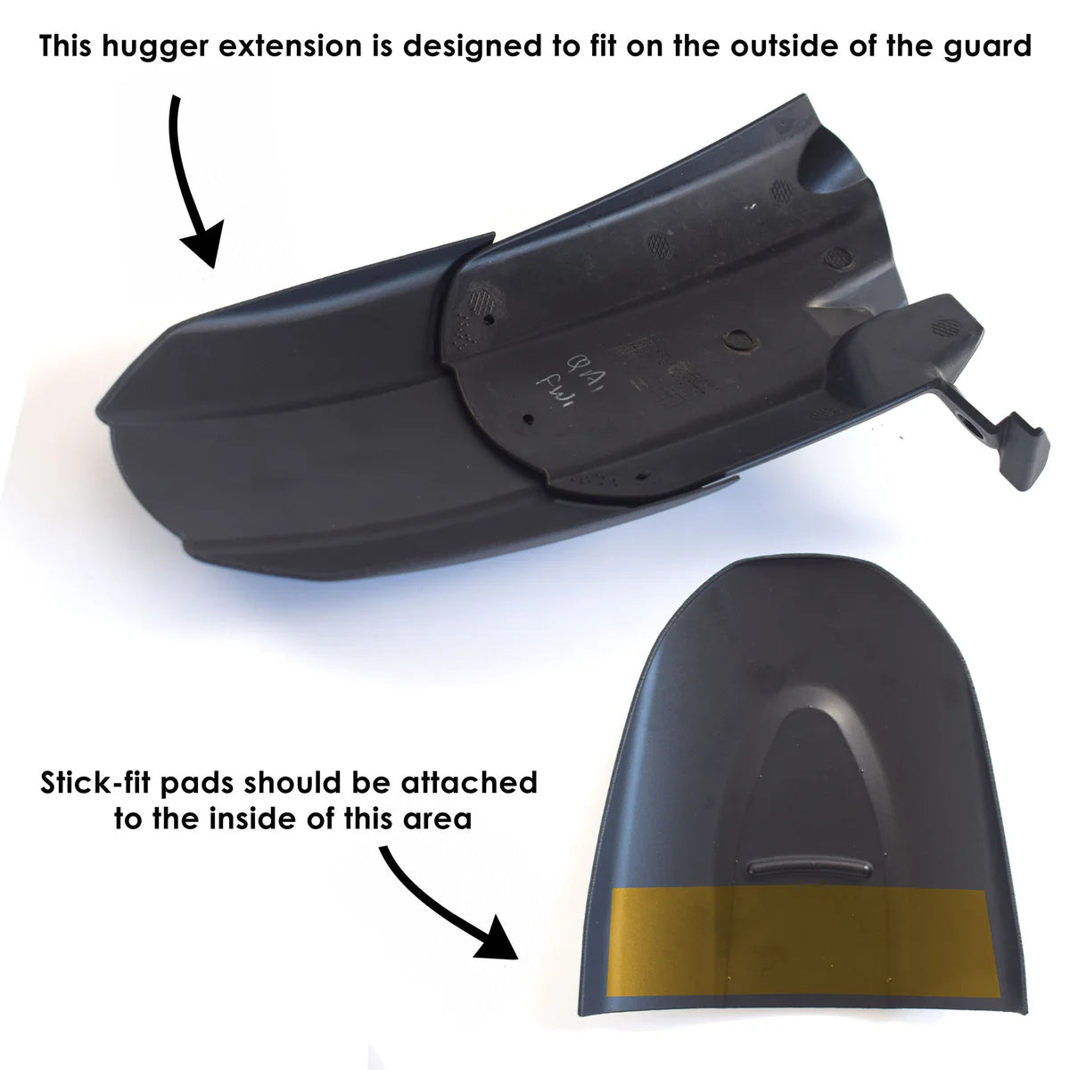 Triumph Scrambler 400 X (2024 - On). Pyramid Rear Hugger Extension (Matte Black)