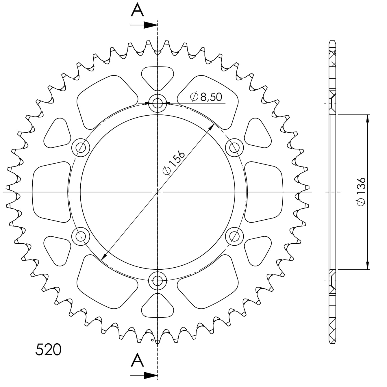 SuperSprox Rear Alloy MX RAL-1512-49-BLK