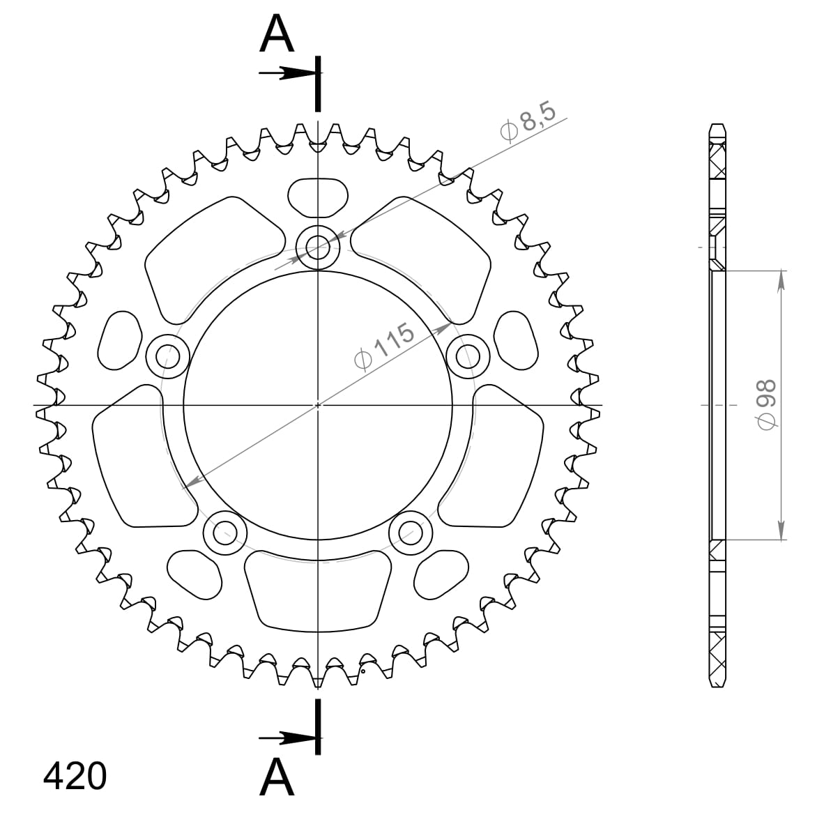 SuperSprox Rear Alloy MX RAL-4-46-BLU AP-BN56