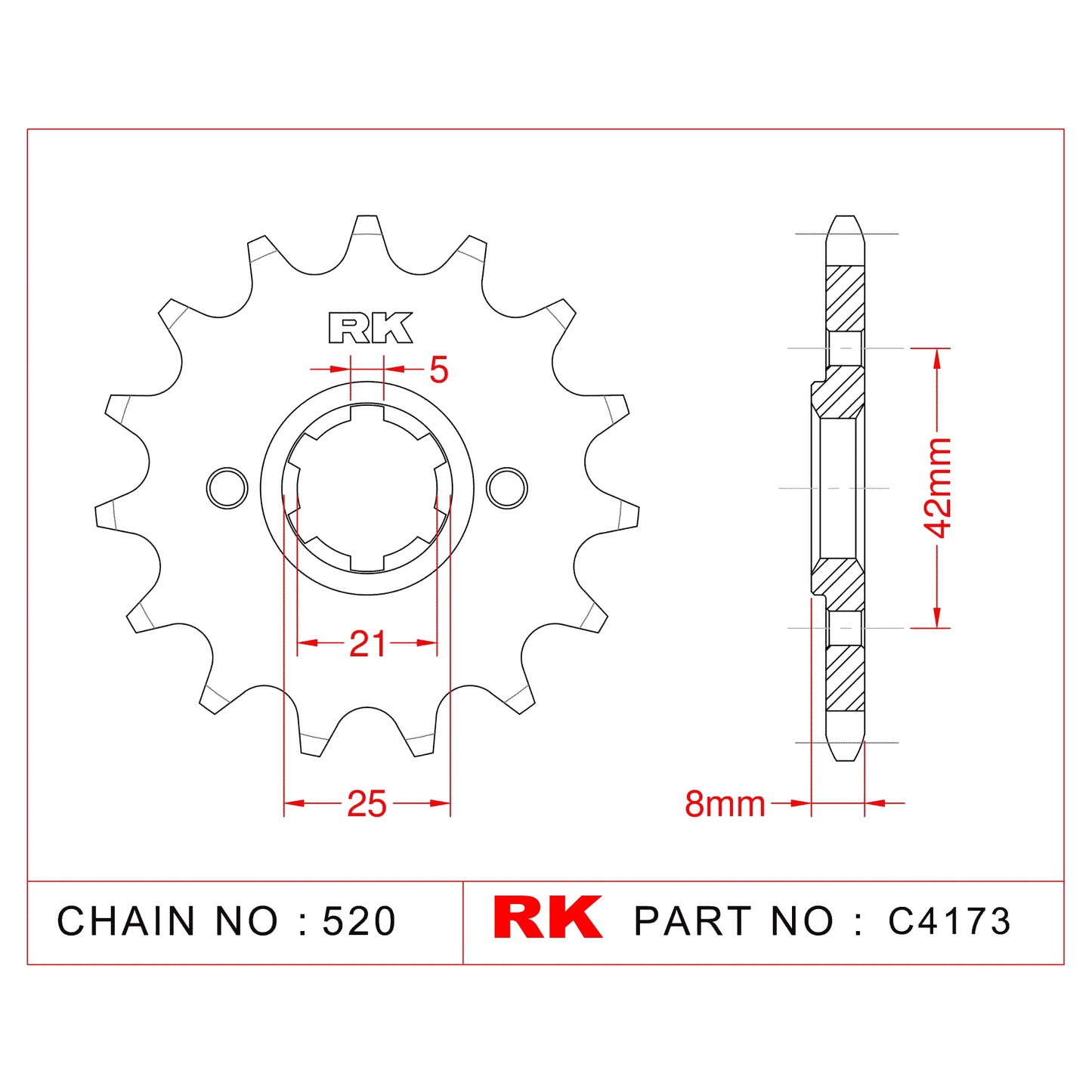 Sprocket Front JTF 575-15 AFAM 21502 C4173-15