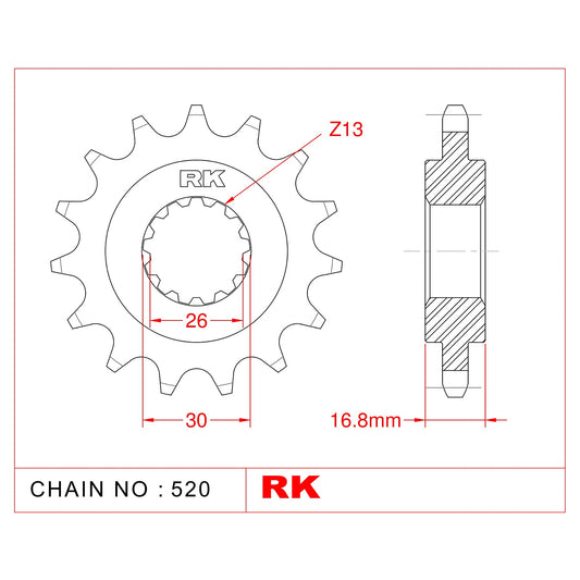 Sprocket Front JTF1370 520 CONVERSION sprocket