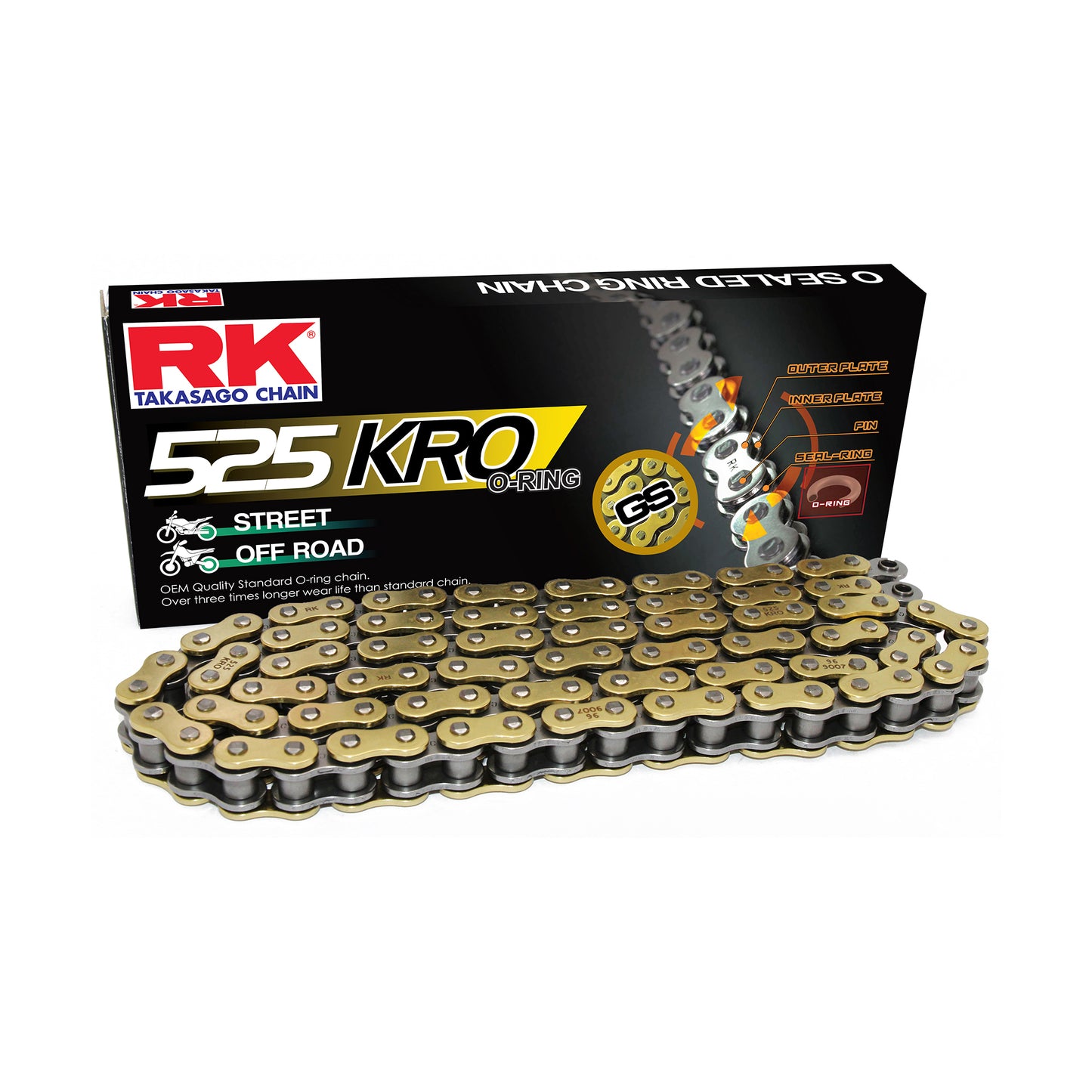 RK GS525KRO-118 Gold O-Ring Chain