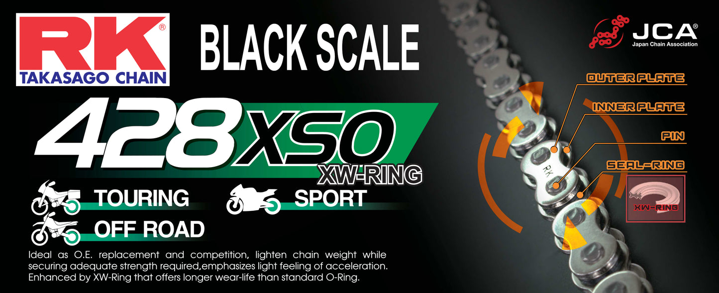 RK BL428XSO-130 Black Scale XW-Ring Chain