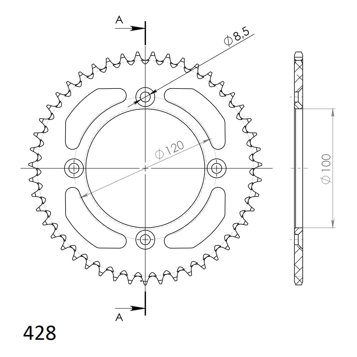 SuperSprox Rear Alloy MX RAL-998-47-Blue AP-BN35