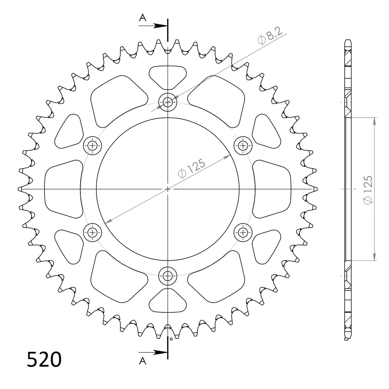 SuperSprox Rear Alloy Enduro RAL-8000-50-Red AP-BN70