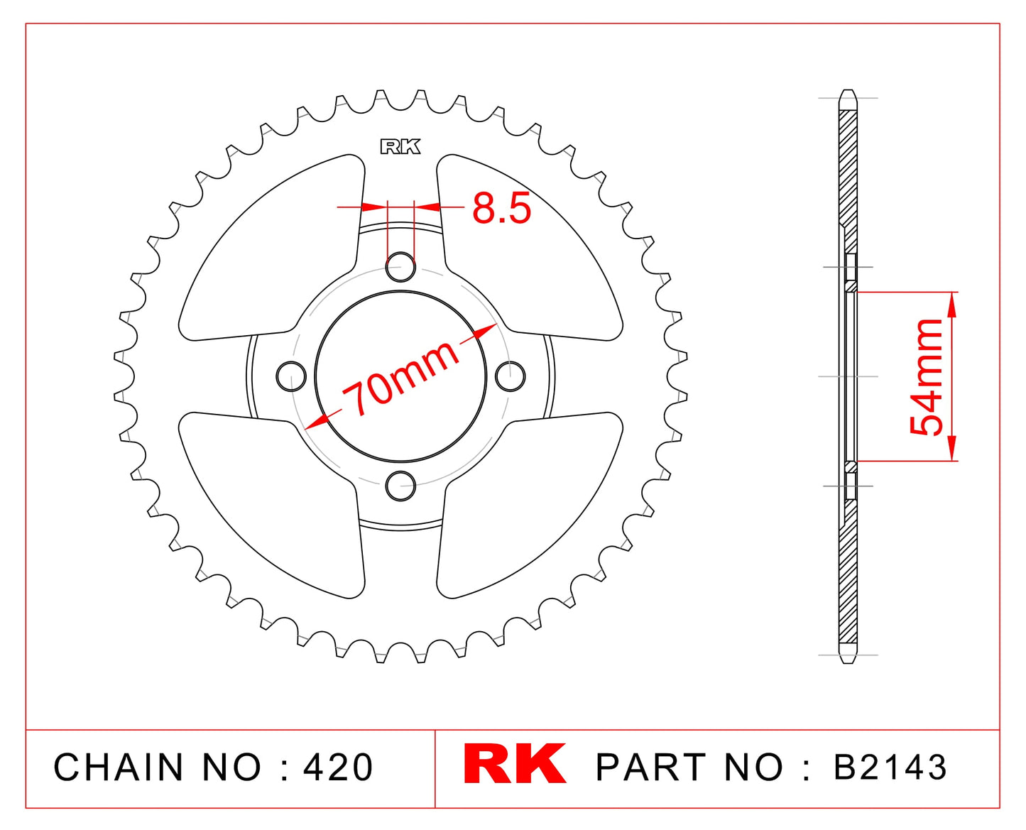 Sprocket Rear B2143-39 JTR 211-39