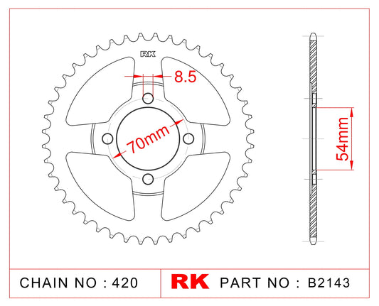 Sprocket Rear B2143-39 JTR 211-39