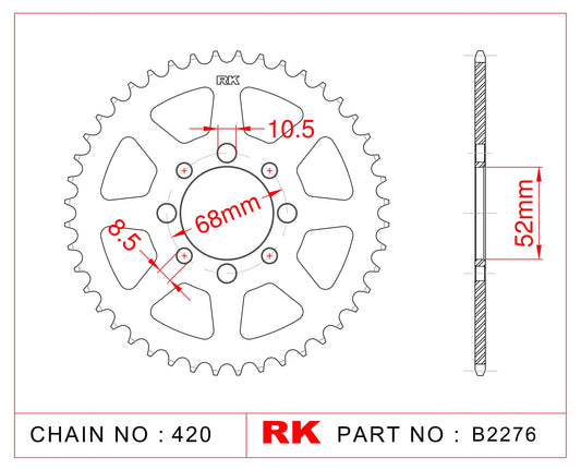 Sprocket Rear B2276-46 JTR 801-46 AFAM 14100 (Suz TS)