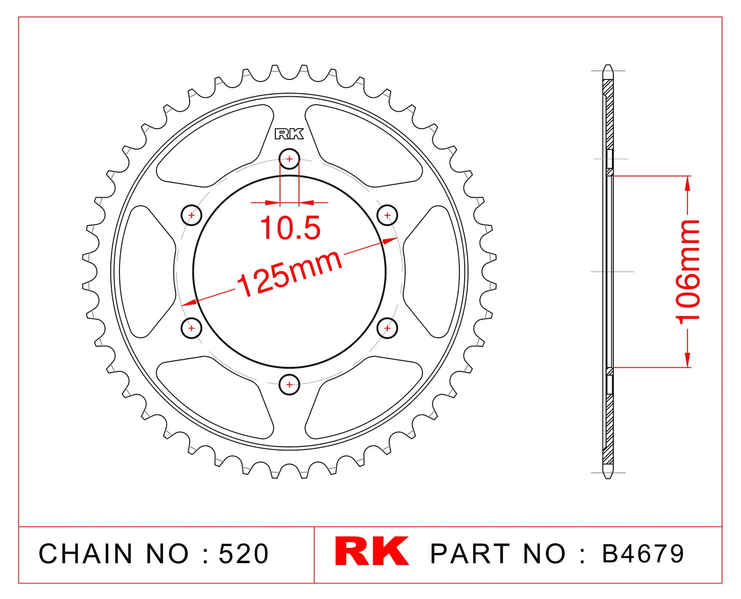 Sprocket Rear RK-B4679-41 JTR 2020-41