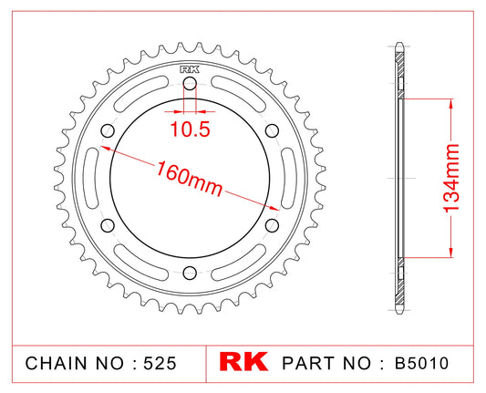 Sprocket Rear RK-B5010-41 JTR1317 Afam 10617