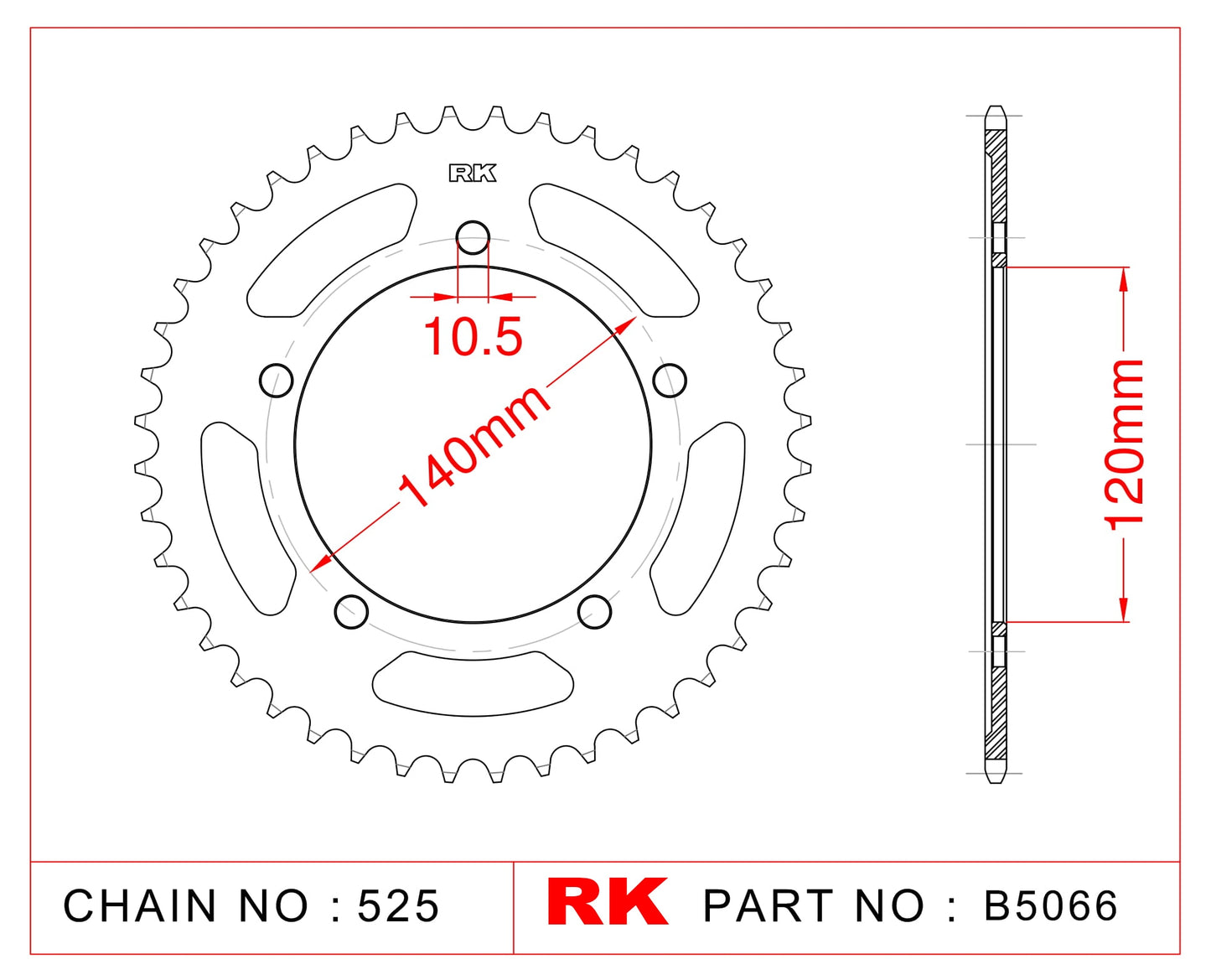 Sprocket Rear RK-B5066-41 JTR1792 Afam 14604