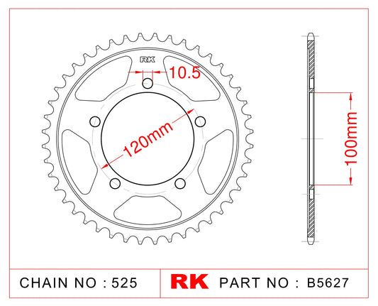 Sprocket Rear RK-B5627-46 JTR702 Afam 35802