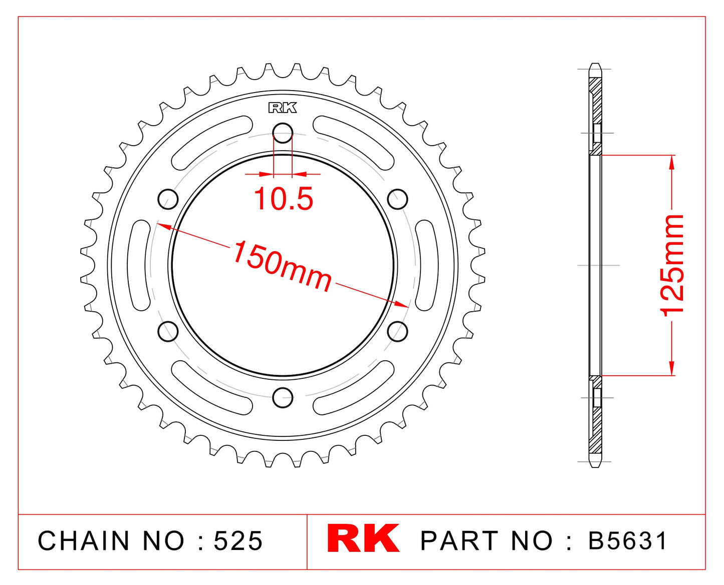 Sprocket Rear RK-B5631-42 JTR899 Afam 71800