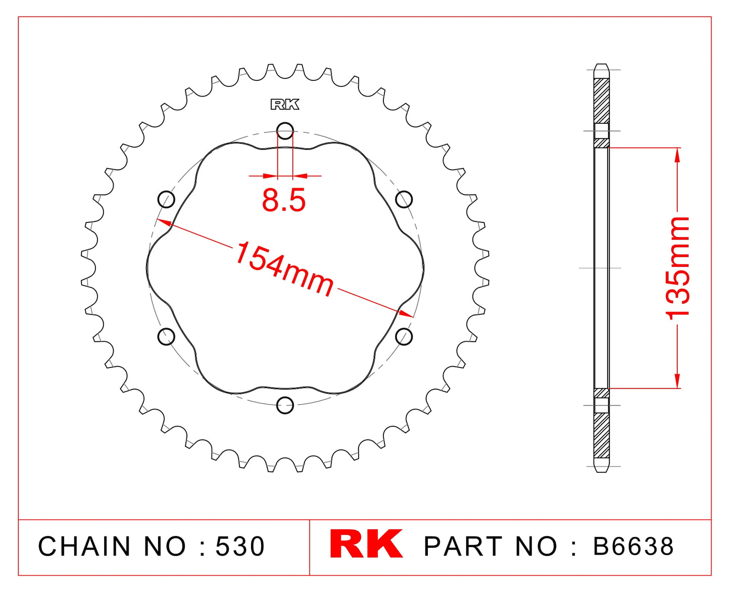 RK Upgrade Kit & QC adaptor Ducati 1260 MULTISTRADA/Tour/PP/GT/DVT 18-21 530 OEM pitch