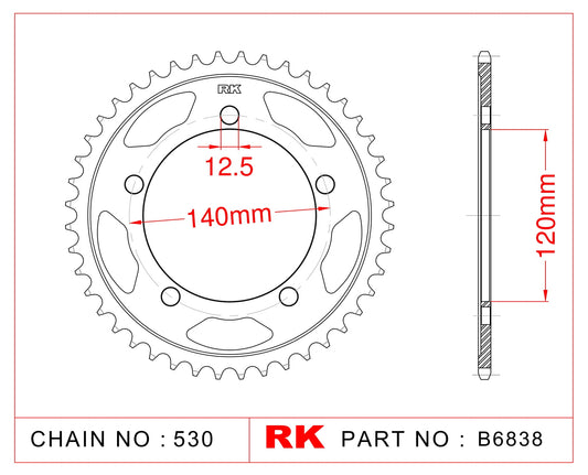 Sprocket Rear RK-B6838-41 JTR1797 Afam 14911