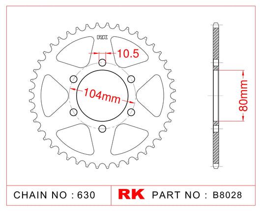 Sprocket Rear B8028-38 501-38 AFAM 16601 JTR 501-38