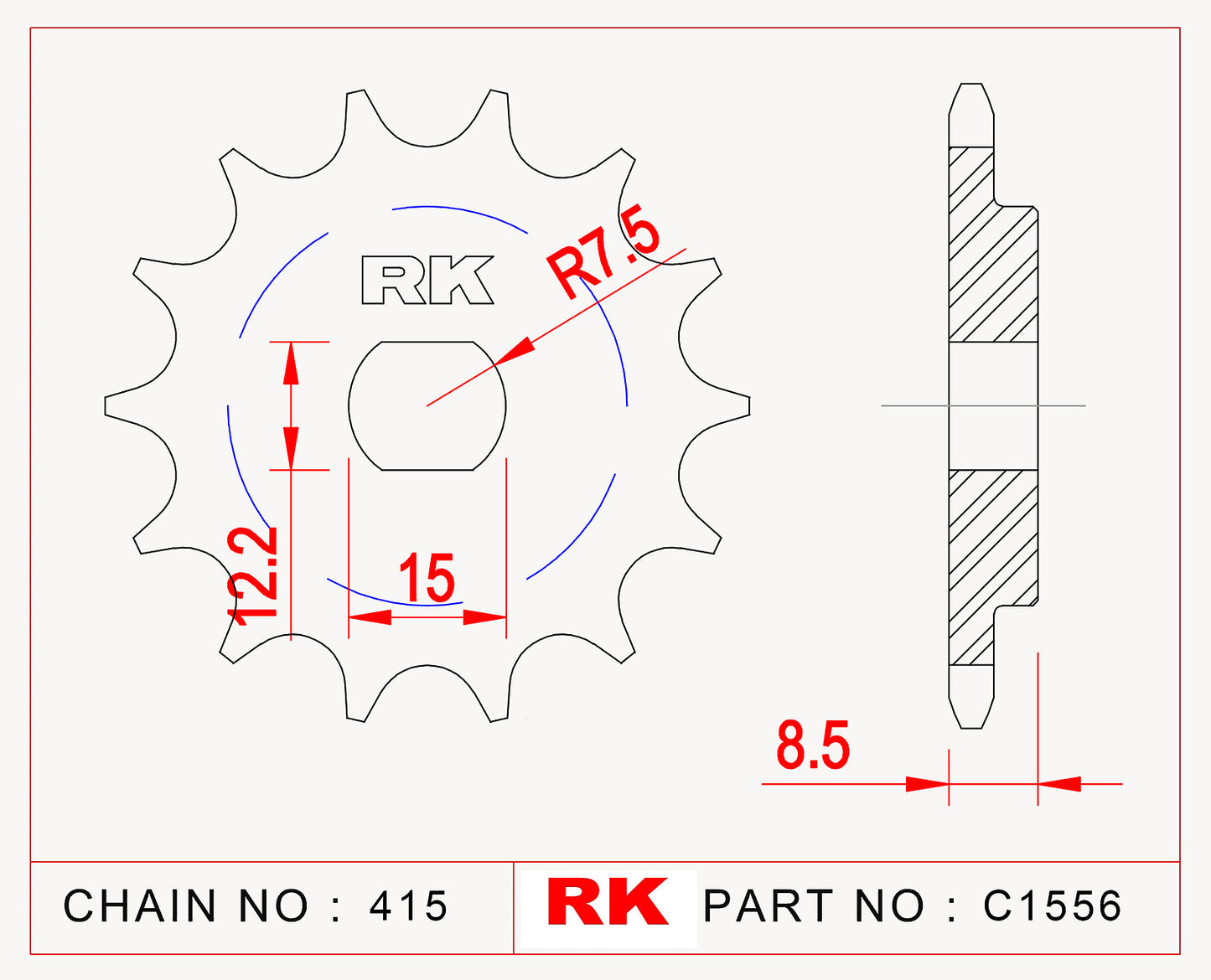 Sprocket Front RK-C1556-11 JTF 1556 AFAM 94124-11