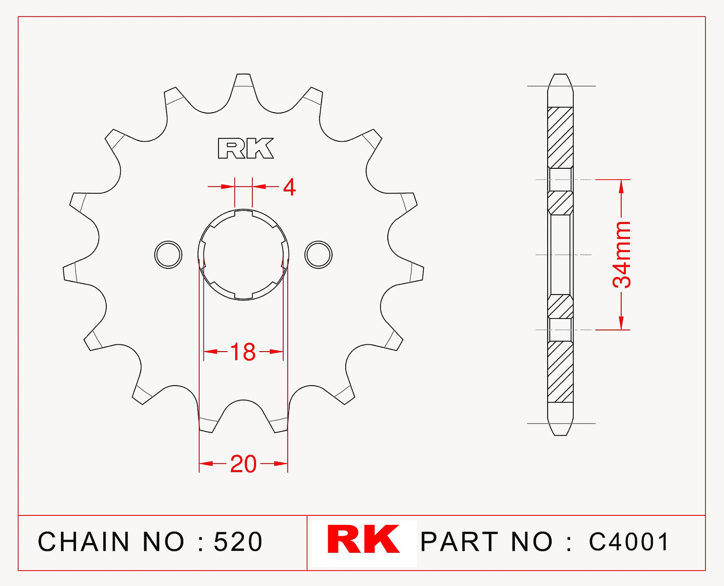 Sprocket Front RK C4001-15 JTF 328-15