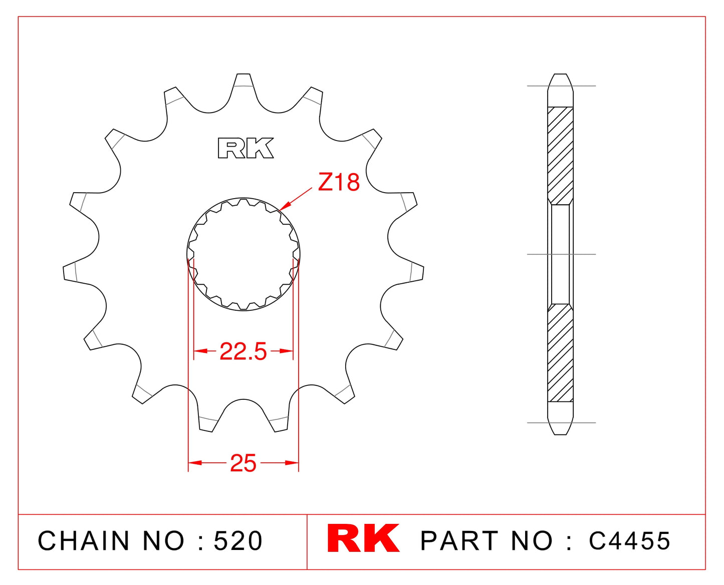 Sprocket Front RK-C4455-17 JTF1185