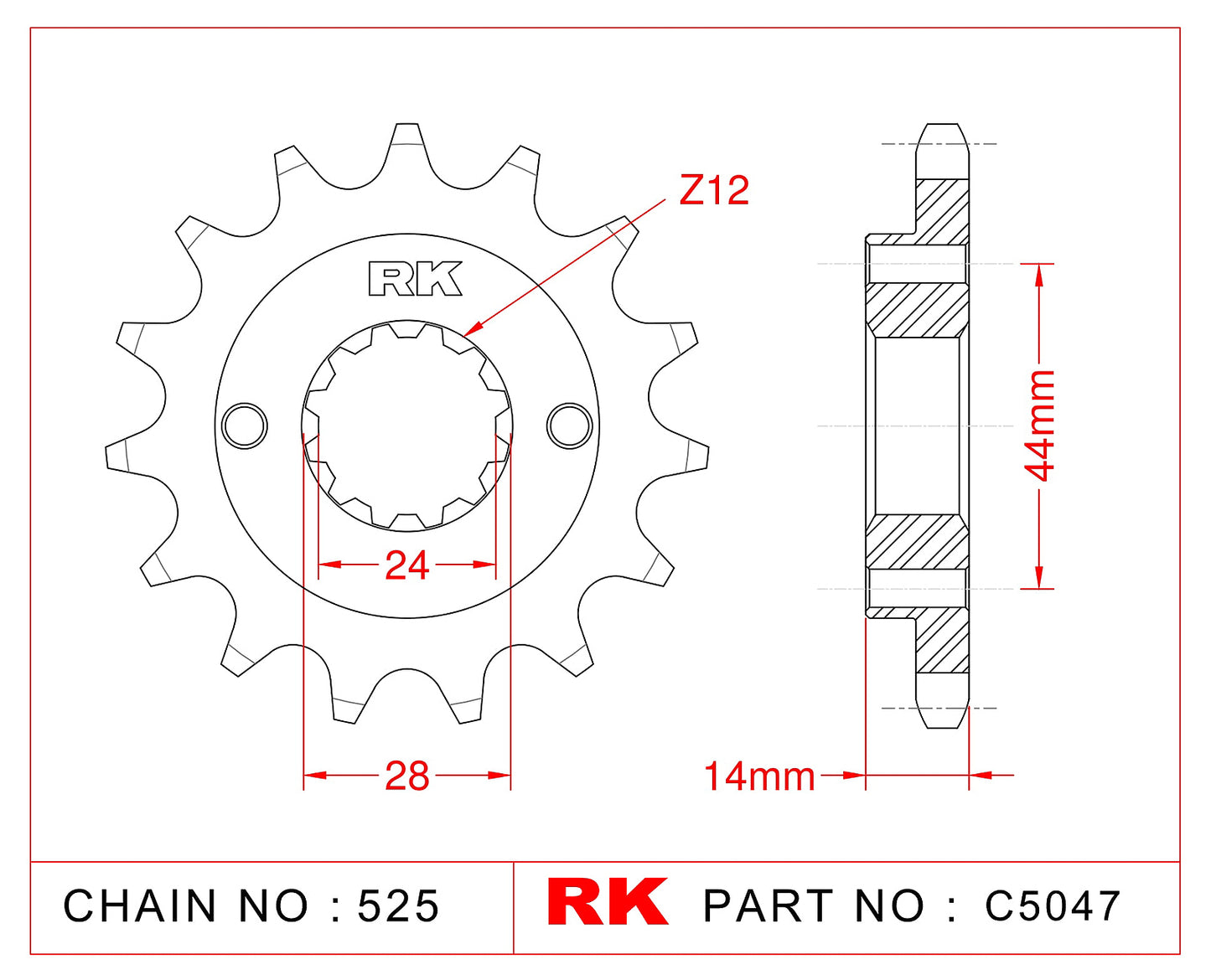 Sprocket Front RK-C5047-16 JTF1372 Afam 20606