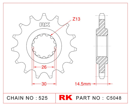 Sprocket Front RK-C5048-15 JTF1332 Afam 20607