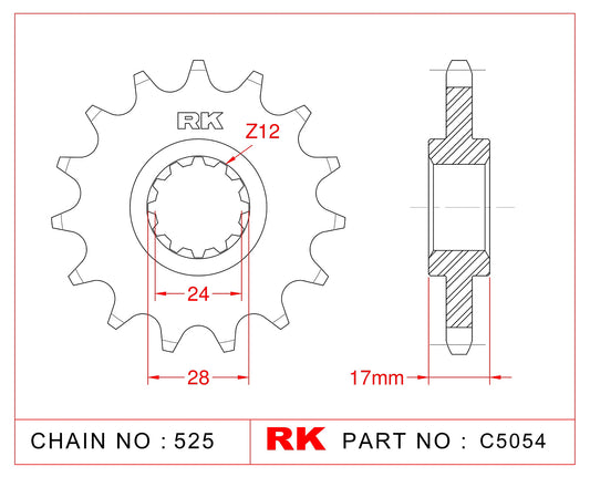 Sprocket Front RK-C5054-15 JTF1371 Afam 20515
