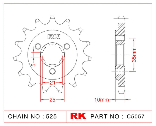 Sprocket Front RK-C5057-15 JTF1448 Afam 22602 - Special Order