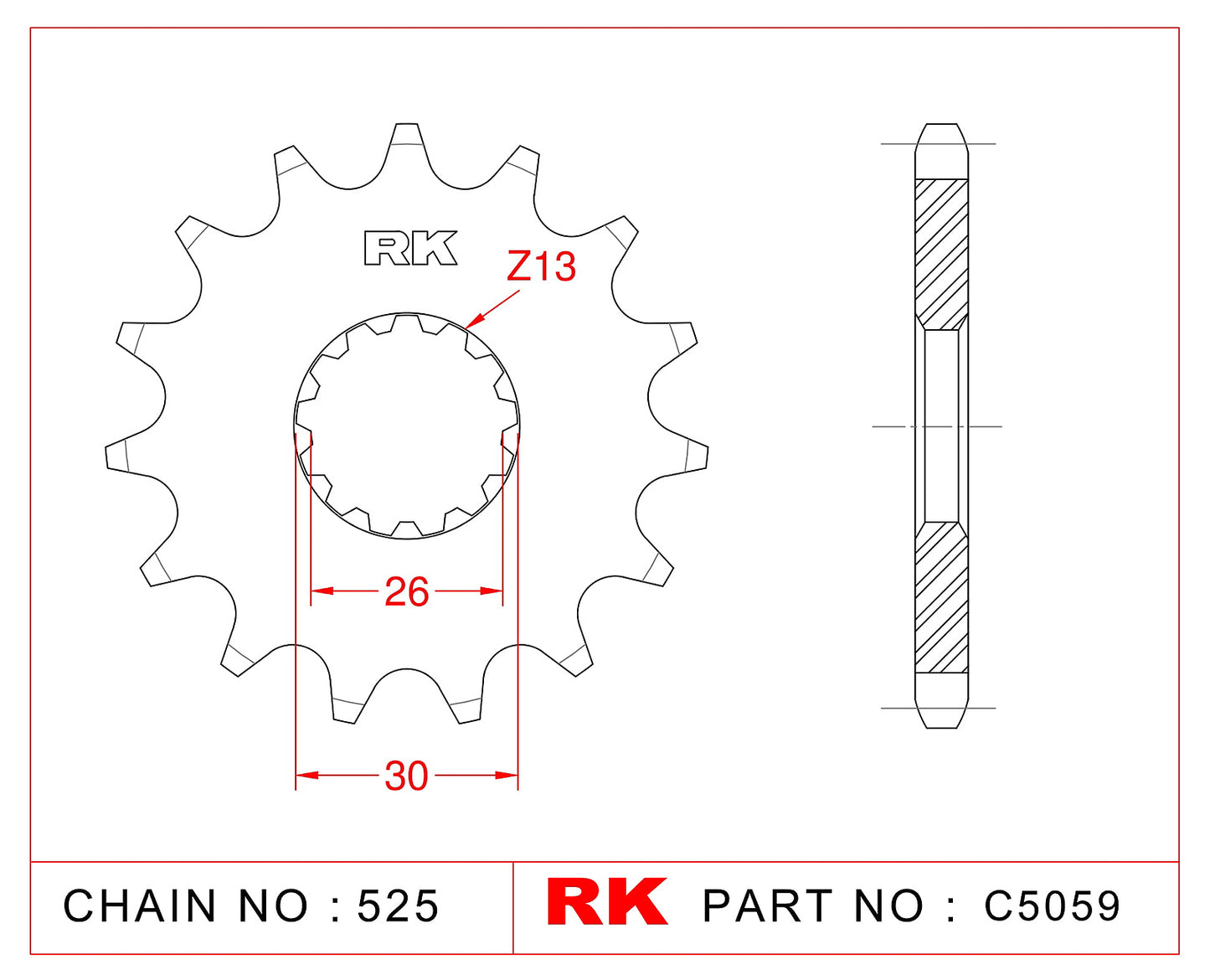 Sprocket Front RK-C5059-17 JTF1183 Afam 88600