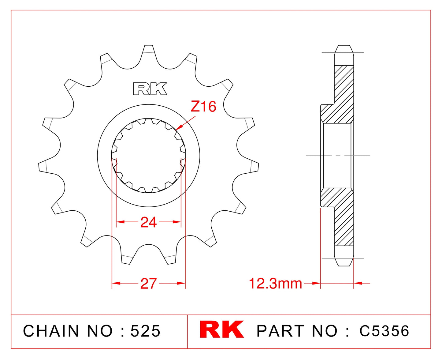 Sprocket Front RK-C5356-17 JTF444