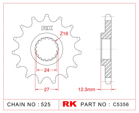 Sprocket Front RK-C5356-17 JTF444