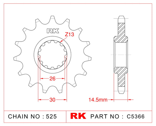 Sprocket Front RK C5366-15 JTR 1332-15