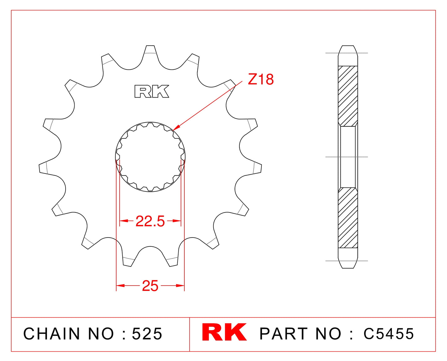 Sprocket Front RK-C5455-17 JTF1186