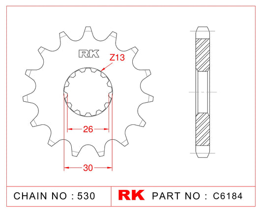 Sprocket Front RK-C6184-17 JTF1180 Afam 88800