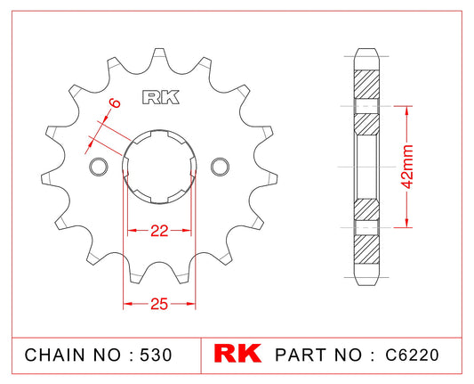 Sprocket Front RK-C6220-17 JTF 278-17 Afam 20400