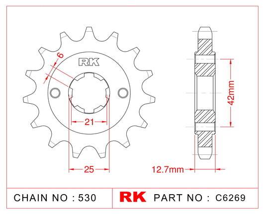 Sprocket Front RK-C6269-18 JTF288 Afam 20502