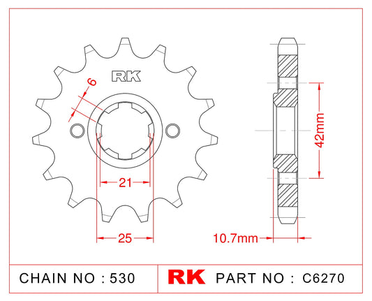 Sprocket Front RK-C6270-16 JTF338 Afam 20505