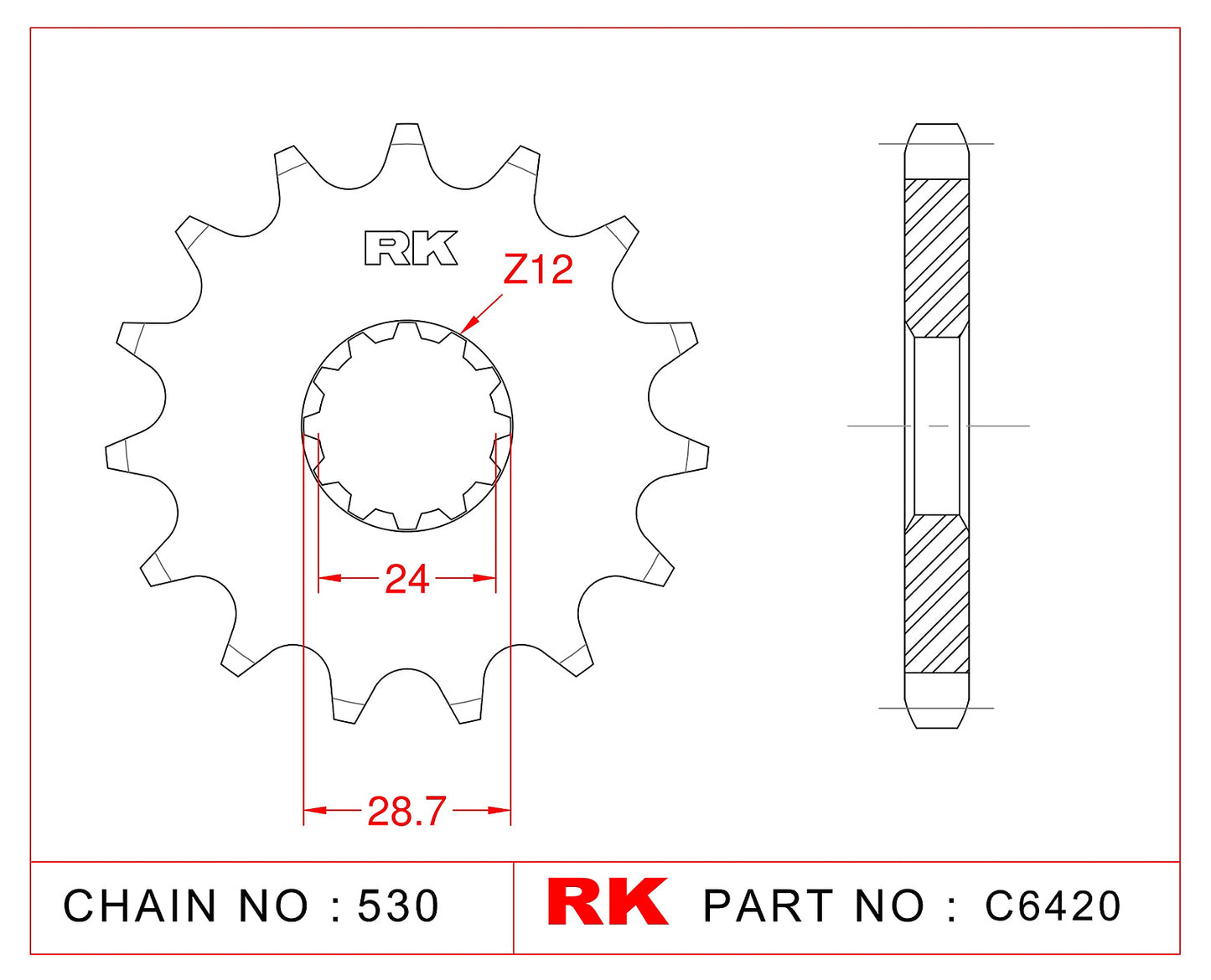 Sprocket Front RK-C6420-18 JTF517 Afam 24601