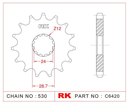 Sprocket Front RK-C6420-18 JTF517 Afam 24601