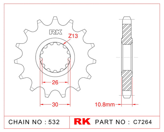 Sprocket Front RK-C7264-17 JTF585 Afam 21803