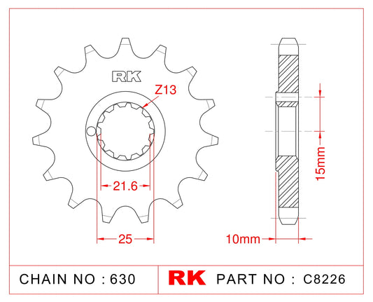 Sprocket Front C8226-15 JTF 521-15 AFAM 24800
