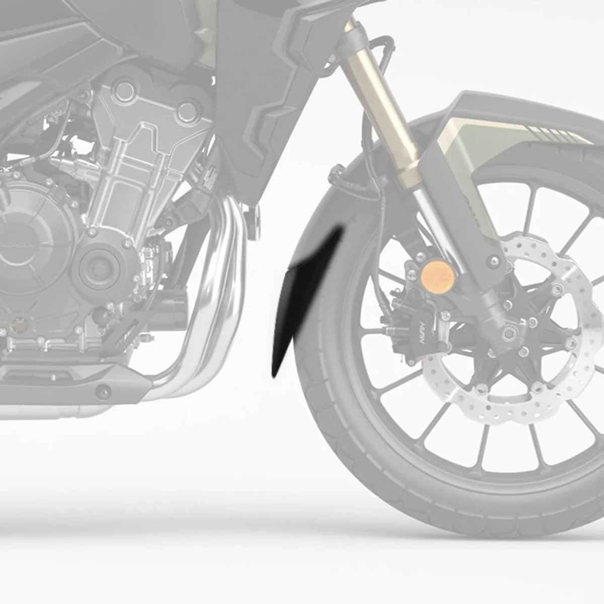 Honda CB500X (2022 - On). Pyramid Front Fender Extension (Matte Black)