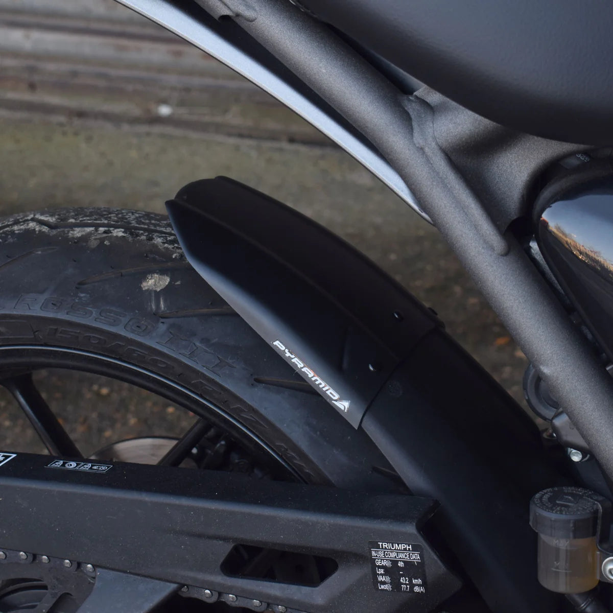 Triumph Speed 400 (2024 - On). Pyramid Rear Hugger Extension (Matte Black)